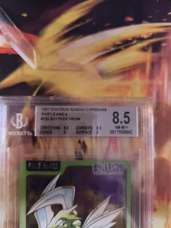 Pokemon Card Sichlor Scyther Prism Holo Carddass Pocket Monster Japanese BGS 8.5 - Image 4