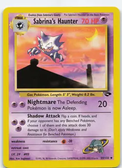 Sabrina's Haunter 055/132 Uncommon Unlimited Gym Challenge LP Pokemon - Image 1