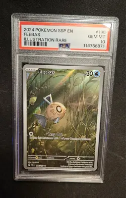 Feebas 198/191 Surging Sparks Illustration Rare PSA 10 EN POKEMON 2024 - Image 1