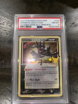 2021 POKEMON SWSH BLACK STAR PROMO #144 GRENINJA-GOLD STAR PSA 8 - Image 1