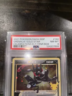 2021 POKEMON SWSH BLACK STAR PROMO #144 GRENINJA-GOLD STAR PSA 8 - Image 2