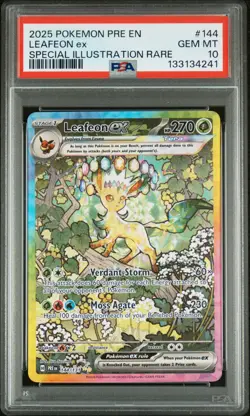 2025 POKEMON PRE EN-PRISMATIC EVOLUTIONS #144 LEAFEON EX PSA 10 - Image 1