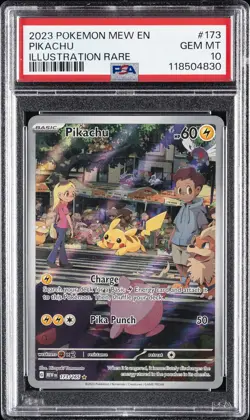 2023 POKEMON MEW EN-151 ILLUSTRATION RARE #173 PIKACHU PSA 10 - Image 1