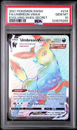 UMBREON VMAX Evolving Skies Holo Rare #214 PSA 10 Pokemon [Nostalgium] - Image 1