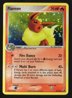 Flareon Pokemon TCG 5/115 EX Unseen Forces Holo LP - Image 1