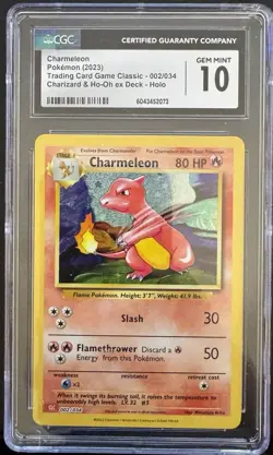 2023 Pokemon CLC EN Charmeleon #002 CGC 10 GEM MIN - Image 1
