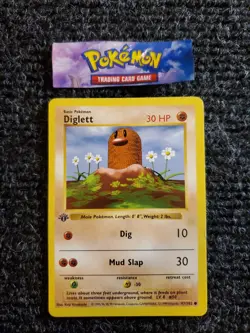 Diglett 47/102 1st Edition Shadowless Base Set 1999 Pokemon WOTC TCG NM+ - Image 1