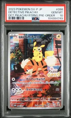 PSA 10 Detective Pikachu 098/SV-P Returns - Pokemon Card Japanese 2023 - Image 1