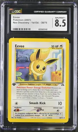 CGC 8.5 Eevee Neo Discovery 1st Edition 38/75 Pokemon Card psa - Image 1