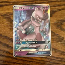 Mewtwo GX Pokemon Trading Card 76/214 Holo Rare Sun & Moon Unified Minds - Image 1