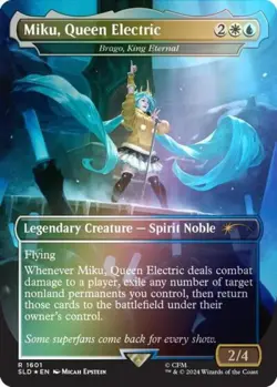 Miku, Queen Electric - Brago, King Eternal (Rainbow Foil) -Foil Near Mint MTG - Image 1