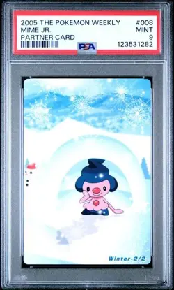 Carddass The Pokemon Weekly Advanced Generation Partner Card Mime Jr. 008 PSA 9 - Image 1
