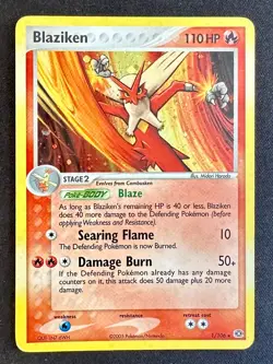 Blaziken 1/106 2005 EX Emerald Pokemon Card Cosmos Holo Rare Vintage - Lp - Image 1