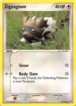 Zigzagoon 74/106 Common Emerald Pokemon NM 001536 - Image 1