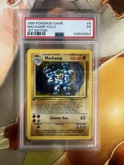 Machamp 8/102 Base Set 1st PSA Graded 1 Pokemon Trading Card Game - Image 1