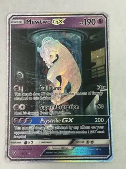 Pokemon Mewtwo GX TCG Shining Legends Holo Card 78/73 Secret Rare mp Read discri - Image 1