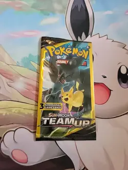 2019 Pokemon 3 Card Booster Pack Sun & Moon TEAM UP Factory Sealed - Image 1
