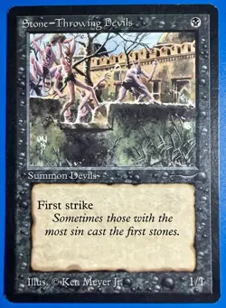 1 BANNED MTG Stone - Throwing Devils (Dark) | Arabian Nights | 1993 | NM - Image 1