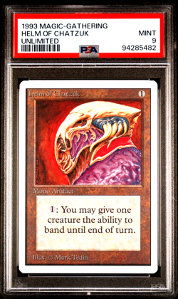 1993 MTG Magic the Gathering Unlimited Helm of Chatzuk Rare PSA 9 Mint POP 8 - Image 1
