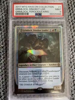 Psa 9 Mint Grimlock, Dinobot Leader Ferocious King (HASCON 2017) FOIL Promo - Image 1
