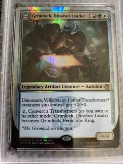 Psa 9 Mint Grimlock, Dinobot Leader Ferocious King (HASCON 2017) FOIL Promo - Image 2