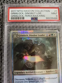 Psa 9 Mint Grimlock, Dinobot Leader Ferocious King (HASCON 2017) FOIL Promo - Image 3