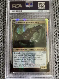 Psa 9 Mint Grimlock, Dinobot Leader Ferocious King (HASCON 2017) FOIL Promo - Image 4