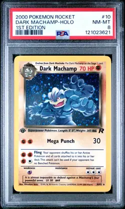Dark Machamp (10) Team Rocket #10 1st Edition (2000) Holo NM-MT PSA 8 Pokemon - Image 1