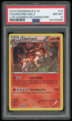 2013 POKEMON B & W LEGENDARY TREASURES #19/113 CHARIZARD COSMOS HOLO PSA 8 - Image 1