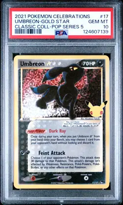 2021 POKEMON CELEBRATIONS CLASSIC COLL #17 UMBREON-GOLD STAR PSA 10 - Image 1