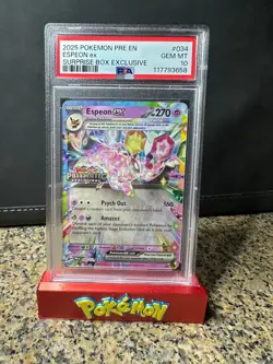 PSA 10 Espeon ex STAMPED Surprise Box 034/131 Prismatic Evolutions Pokemon - Image 1