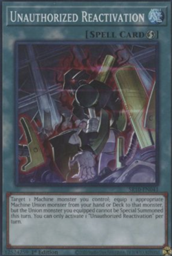 1X NM Unauthorized Reactivation - SR10-EN041 - Super Rare 1st Edition yugioh tcg - Image 1