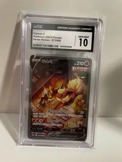 CGC 10 Gem Mint Flareon V 073/069 SR Alt Art Eevee Heroes KOREAN Pokemon Card - Image 1