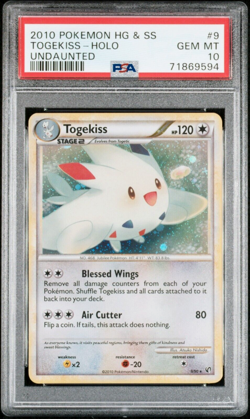PSA 10 Gem Mint | Pokemon English 2010 Undaunted Togekiss Holo 9/90 Pop 8 - Image 1