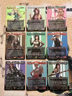 Final Fantasy Borderless Foil Character Lot 9x Cards All N/M (Tifa, Aerith,) - Image 1