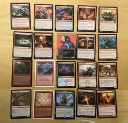Magic The Gathering Lot Of 20 Red Cards Including Rares and Mythics NM - Image 1