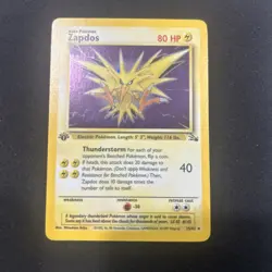 Pokemon TCG Zapdos Holo Rare Card 16/102 Base Set 1st Edition NM - Image 1