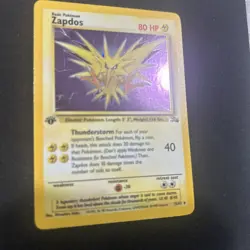 Pokemon TCG Zapdos Holo Rare Card 16/102 Base Set 1st Edition NM - Image 2
