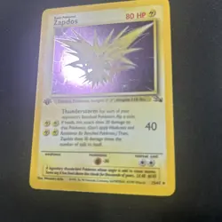 Pokemon TCG Zapdos Holo Rare Card 16/102 Base Set 1st Edition NM - Image 3