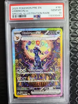 Pokemon 2025 Prismatic Evolutions Umbreon EX SIR #161 English PSA 10 Gem Mint - Image 1
