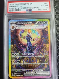 Pokemon 2025 Prismatic Evolutions Umbreon EX SIR #161 English PSA 10 Gem Mint - Image 2