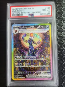 Pokemon 2025 Prismatic Evolutions Umbreon EX SIR #161 English PSA 10 Gem Mint - Image 3