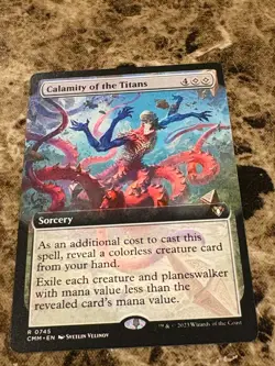 CALAMITY OF THE TITANS Magic the Gathering MTG Commander Masters Extended Art - Image 1