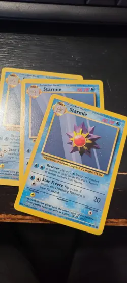 Lot Of 3 Pokemon TCG Base Set Starmie 64/102 - Image 1