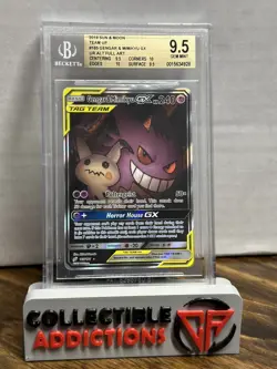 2019 Pokemon Sun and Moon Team Up #165 Gengar & Mimikyu GX BGS 9.5 Gem Mint - Image 1