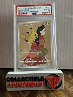 2021 Pokemon Japanese S Promo #227 Pikachu Pokemon Stamp PSA 10 Gem Mint - Image 1