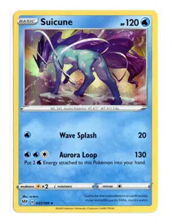 Suicune 037/189 Holo Rare Holo SWSH03: Darkness Ablaze Pokemon TCG - Image 1