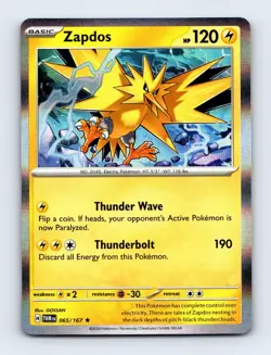 Zapdos 065/167 SV06: Twilight Masquerade Rare Holo Pokemon NM - Image 1
