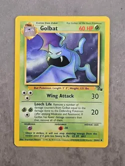 Pokemon TCG Golbat 34/62 Uncommon Fossil Unlimited NM - Image 1