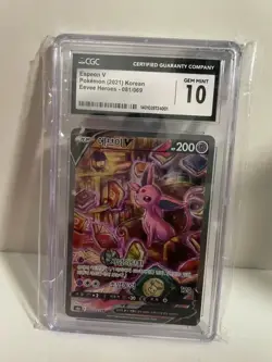 CGC 10 Pokemon Korean Eevee Heroes FA ESPEON V Alt Art #081 - Image 1
